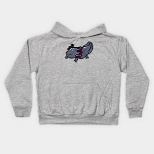 Cute black axolotl illustration Kids Hoodie